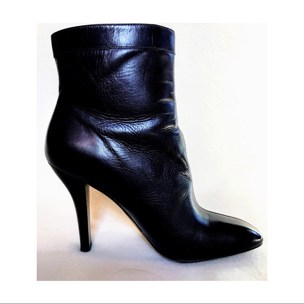 Via Spiga black leather high heels boots